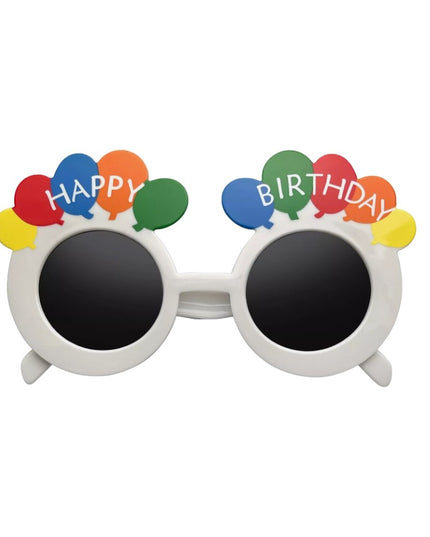 Ochelari Rotunzi Happy Birthday, Tematica Aniversare, Protectie Soare, din Plastic
