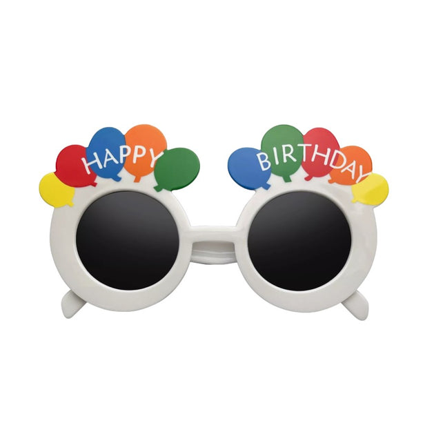 Ochelari Rotunzi Happy Birthday, Tematica Aniversare, Protectie Soare, din Plastic
