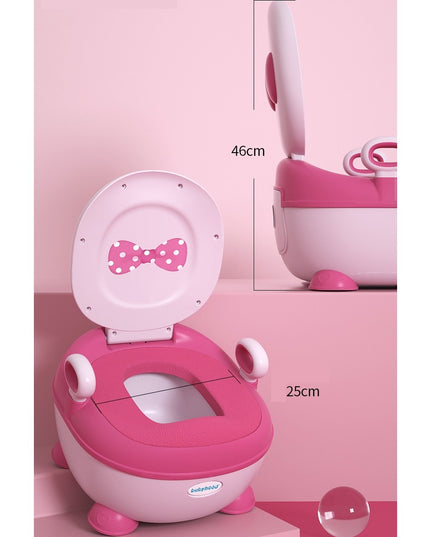 Olita pentru Copii, +1an, Portabila, Design cu Fundita, cu Capac, Model Prietenos, Non-Toxic, Compartiment Detasabil, cu Manere, cu 4 Picioare, Usor de Curatat