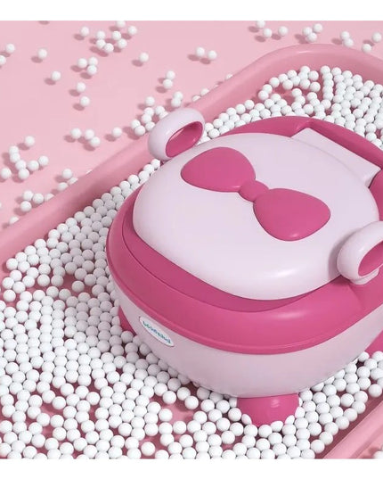 Olita pentru Copii, +1an, Portabila, Design cu Fundita, cu Capac, Model Prietenos, Non-Toxic, Compartiment Detasabil, cu Manere, cu 4 Picioare, Usor de Curatat