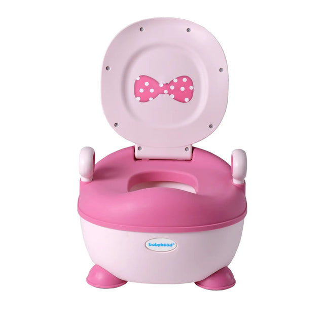 Olita pentru Copii, +1an, Portabila, Design cu Fundita, cu Capac, Model Prietenos, Non-Toxic, Compartiment Detasabil, cu Manere, cu 4 Picioare, Usor de Curatat