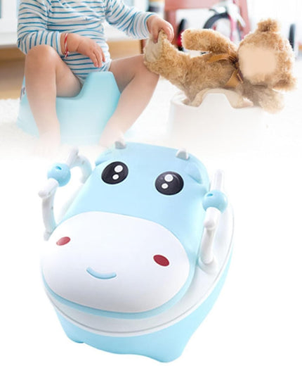 Olita pentru Copii, +1an, Portabila, Design Vacuta cu Capac, Model Prietenos, Non-Toxic, cu Manere, Compartiment Detasabil, Perie Inclusa, Usor de Curatat