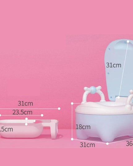 Olita pentru Copii, +1an, Portabila, Design Vacuta cu Capac, Model Prietenos, Non-Toxic, cu Manere, Compartiment Detasabil, Perie Inclusa, Usor de Curatat