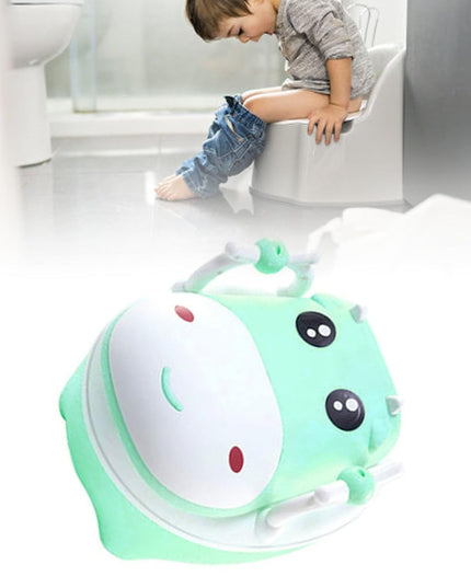 Olita pentru Copii, +1an, Portabila, Design Vacuta cu Capac, Model Prietenos, Non-Toxic, cu Manere, Compartiment Detasabil, Perie Inclusa, Usor de Curatat