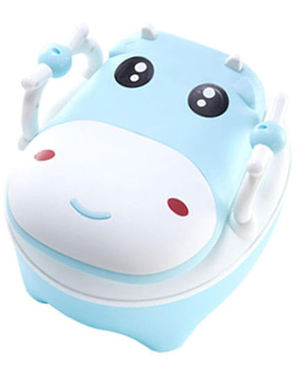 Olita pentru Copii, +1an, Portabila, Design Vacuta cu Capac, Model Prietenos, Non-Toxic, cu Manere, Compartiment Detasabil, Perie Inclusa, Usor de Curatat