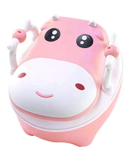 Olita pentru Copii, +1an, Portabila, Design Vacuta cu Capac, Model Prietenos, Non-Toxic, cu Manere, Compartiment Detasabil, Perie Inclusa, Usor de Curatat