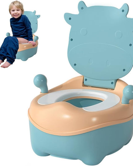 Olita pentru Copii, +1an, Portabila, Model Vacuta, cu Capac, Prietenoasa, Non-Toxic, Compartiment Detasabil, cu Manere, cu 4 Picioare, Usor de Curatat