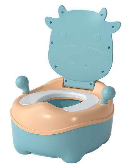 Olita pentru Copii, +1an, Portabila, Model Vacuta, cu Capac, Prietenoasa, Non-Toxic, Compartiment Detasabil, cu Manere, cu 4 Picioare, Usor de Curatat