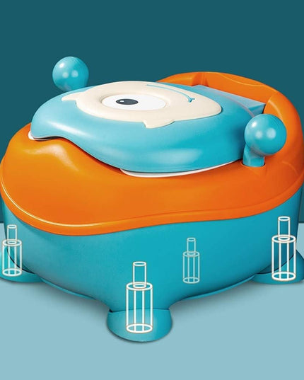 Olita pentru Copii, +6 luni, Compartiment Detasabil, cu Capac, Antiderapanta, din Plastic, Colac Moale, Model Animat Ciclop, cu Maner