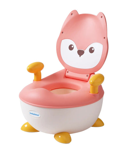 Olita pentru Copii, +6 luni, Compartiment Detasabil, cu Capac, Antiderapanta, din Plastic, Colac Moale, Model Animat Vulpe, cu Maner