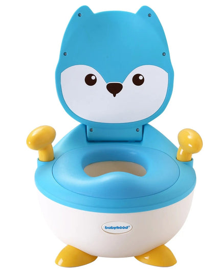 Olita pentru Copii, +6 luni, Compartiment Detasabil, cu Capac, Antiderapanta, din Plastic, Colac Moale, Model Animat Vulpe, cu Maner