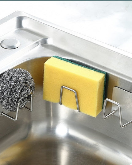 Organizator bucatarie cu adeziv, carlig-suport pentru burete, accesorii bucatarie,otel inoxidabil