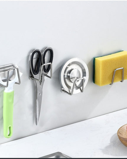 Organizator bucatarie cu adeziv, carlig-suport pentru burete, accesorii bucatarie,otel inoxidabil