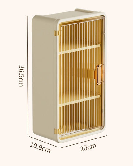 Organizator Cosmetice, Montare pe Perete fara Perforare,cu 3 Rafturi, din PP si ABS