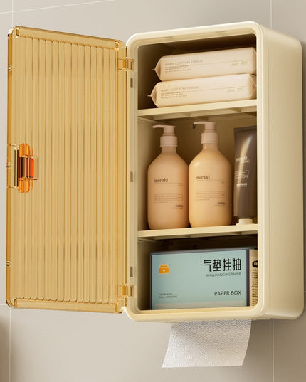 Organizator Cosmetice, Montare pe Perete fara Perforare,cu 3 Rafturi, din PP si ABS