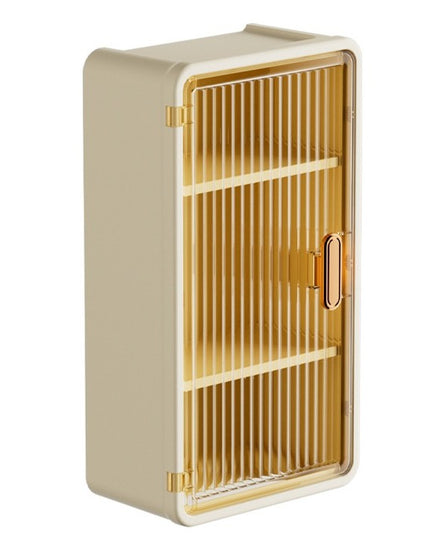 Organizator Cosmetice, Montare pe Perete fara Perforare,cu 3 Rafturi, din PP si ABS