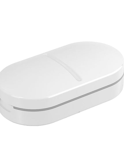 Organizator medicamente, Dispozitiv Taiere/Sfaramare Pastile, Ideala pentru Calatorii, Portabila, Perie pentru Curatare, Compartiment depozitare
