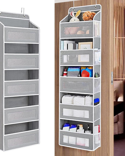 Organizator Suspendat pentru Usi, din Nailon si Plasa, Baza de Carton Ingrosat, 5 Buzunare Principale + 5 Buzunare Laterale,2 Carlige Incluse