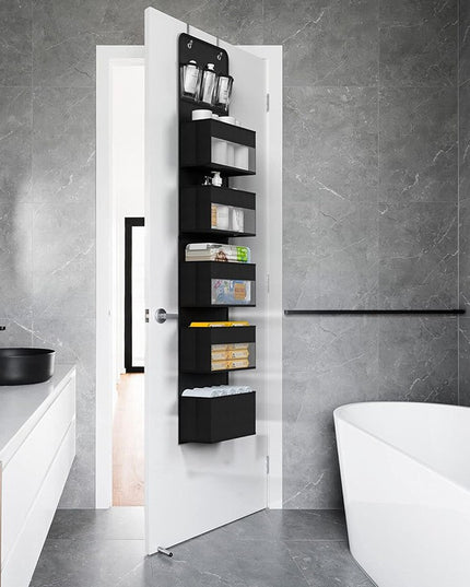 Organizator Suspendat pentru Usi, din Nailon si Plasa, Baza de Carton Ingrosat, 5 Buzunare Principale + 5 Buzunare Laterale,2 Carlige Incluse