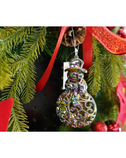 Ornament brad de Craciun, Iridescent, in forma de Om de zapada, x , Plastic