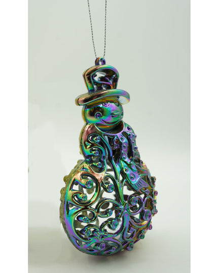 Ornament brad de Craciun, Iridescent, in forma de Om de zapada, x , Plastic