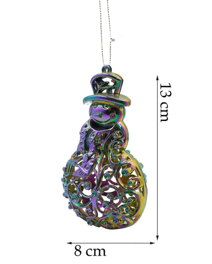 Ornament brad de Craciun, Iridescent, in forma de Om de zapada, x , Plastic