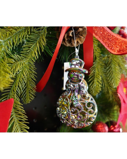 Ornament brad de Craciun, Iridescent, in forma de Om de zapada, x , Plastic