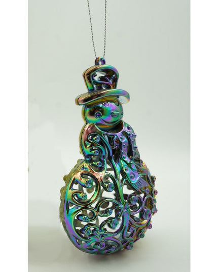 Ornament brad de Craciun, Iridescent, in forma de Om de zapada, x , Plastic