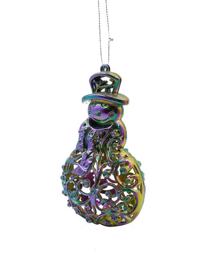 Ornament brad de Craciun, Iridescent, in forma de Om de zapada, x , Plastic