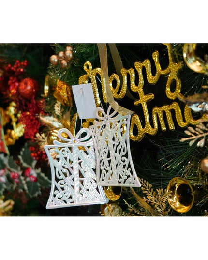 Ornament brad de Craciun, Perlat, in forma de Cadou, x , Plastic