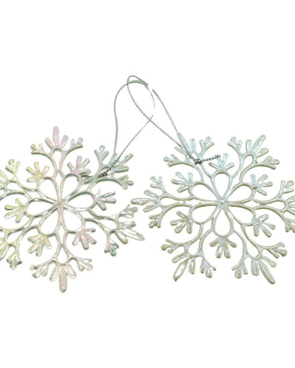 Ornament brad de Craciun, Perlat, in forma de Fulg de nea, x , Plastic