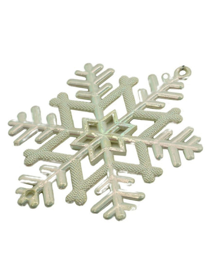 Ornament brad de Craciun, Perlat, in forma de Fulg de nea, x , Plastic