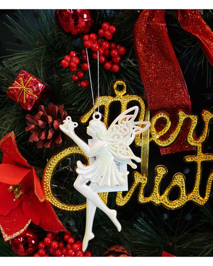 Ornament brad de Craciun, Perlat, in forma de Inger, x , Plastic