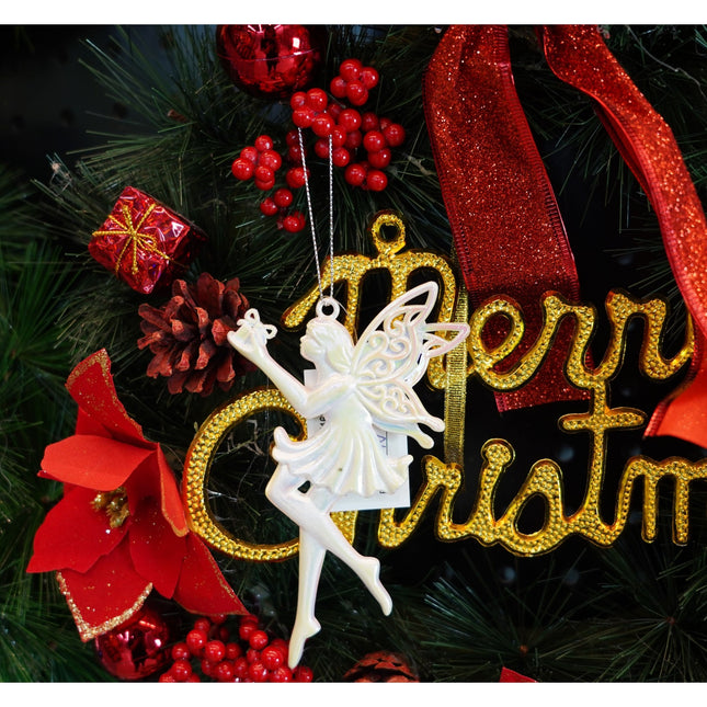 Ornament brad de Craciun, Perlat, in forma de Inger, x , Plastic