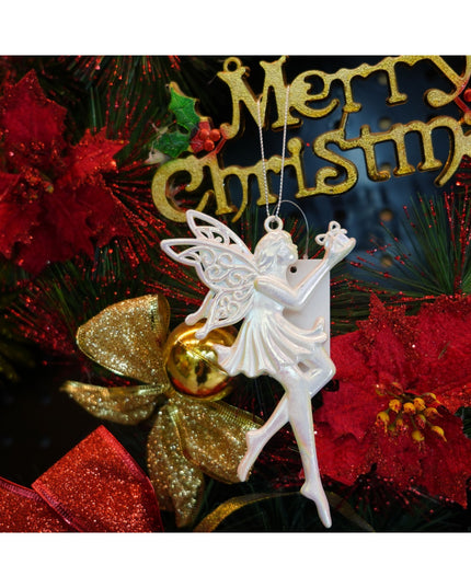 Ornament brad de Craciun, Perlat, in forma de Inger, x , Plastic