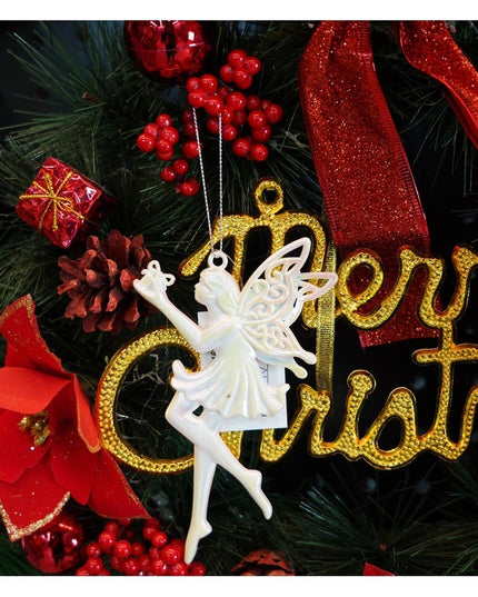 Ornament brad de Craciun, Perlat, in forma de Inger, x , Plastic