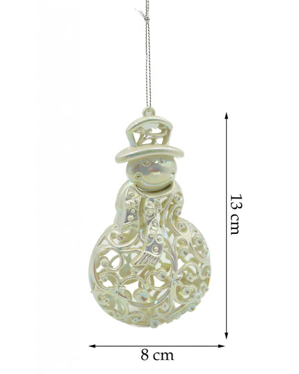 Ornament brad de Craciun, Perlat, in forma de Om de zapada, x , Plastic