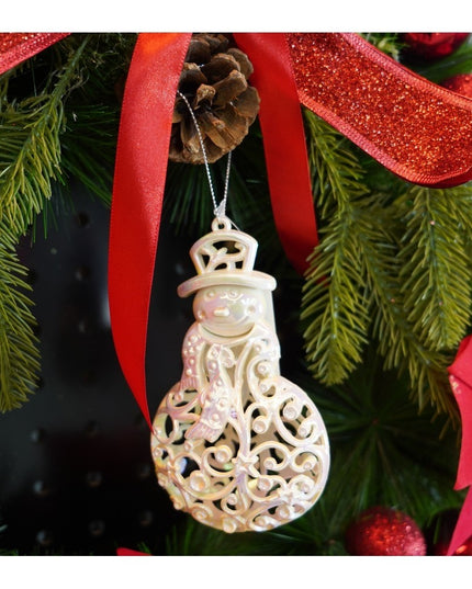 Ornament brad de Craciun, Perlat, in forma de Om de zapada, x , Plastic