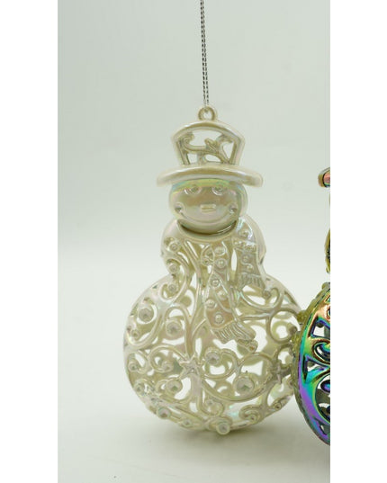 Ornament brad de Craciun, Perlat, in forma de Om de zapada, x , Plastic