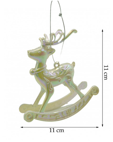 Ornament brad de Craciun, Perlat, in forma de Ren, x , Plastic