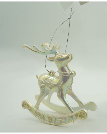 Ornament brad de Craciun, Perlat, in forma de Ren, x , Plastic