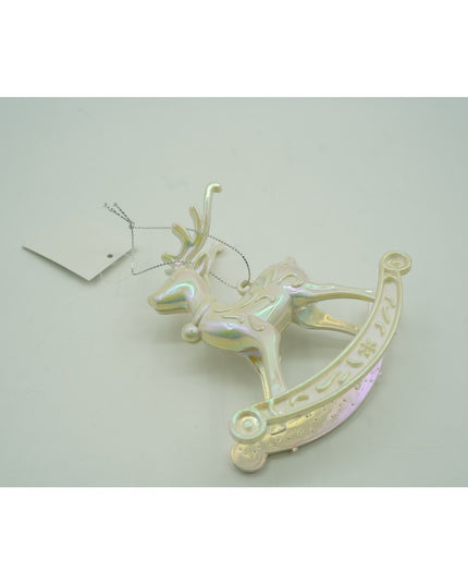 Ornament brad de Craciun, Perlat, in forma de Ren, x , Plastic