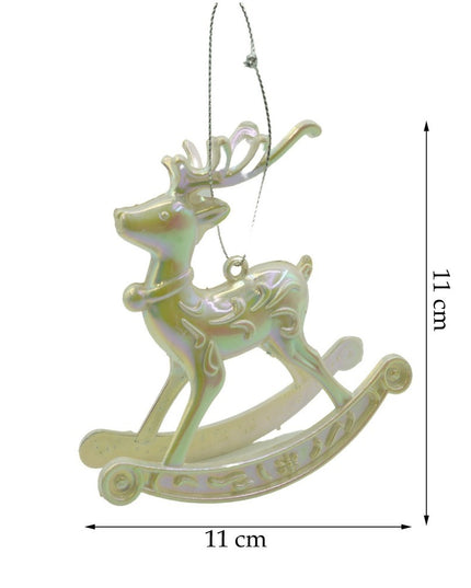 Ornament brad de Craciun, Perlat, in forma de Ren, x , Plastic