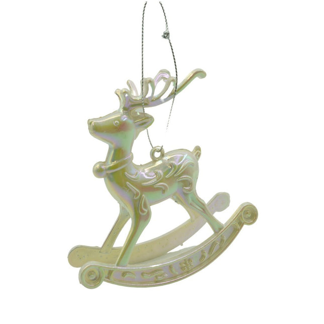 Ornament brad de Craciun, Perlat, in forma de Ren, x , Plastic