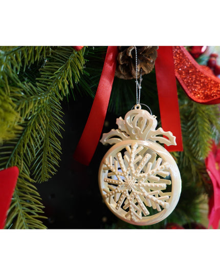 Ornament brad de Craciun, Perlat, Rotund, x , Plastic