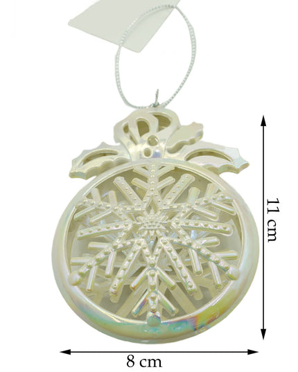 Ornament brad de Craciun, Perlat, Rotund, x , Plastic