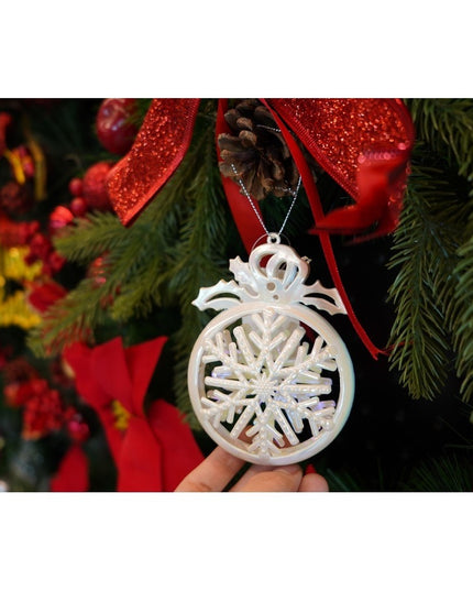 Ornament brad de Craciun, Perlat, Rotund, x , Plastic