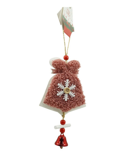 Ornament de brad broderie cu clopot