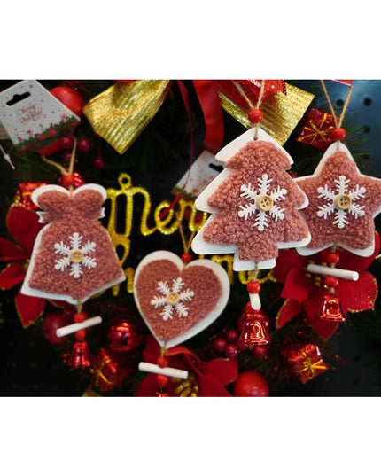 Ornament de brad broderie cu inima