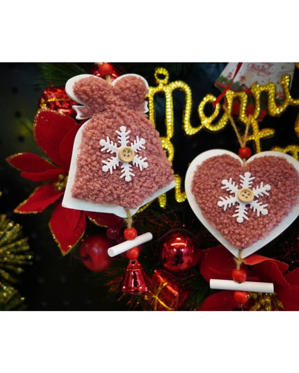 Ornament de brad broderie cu inima